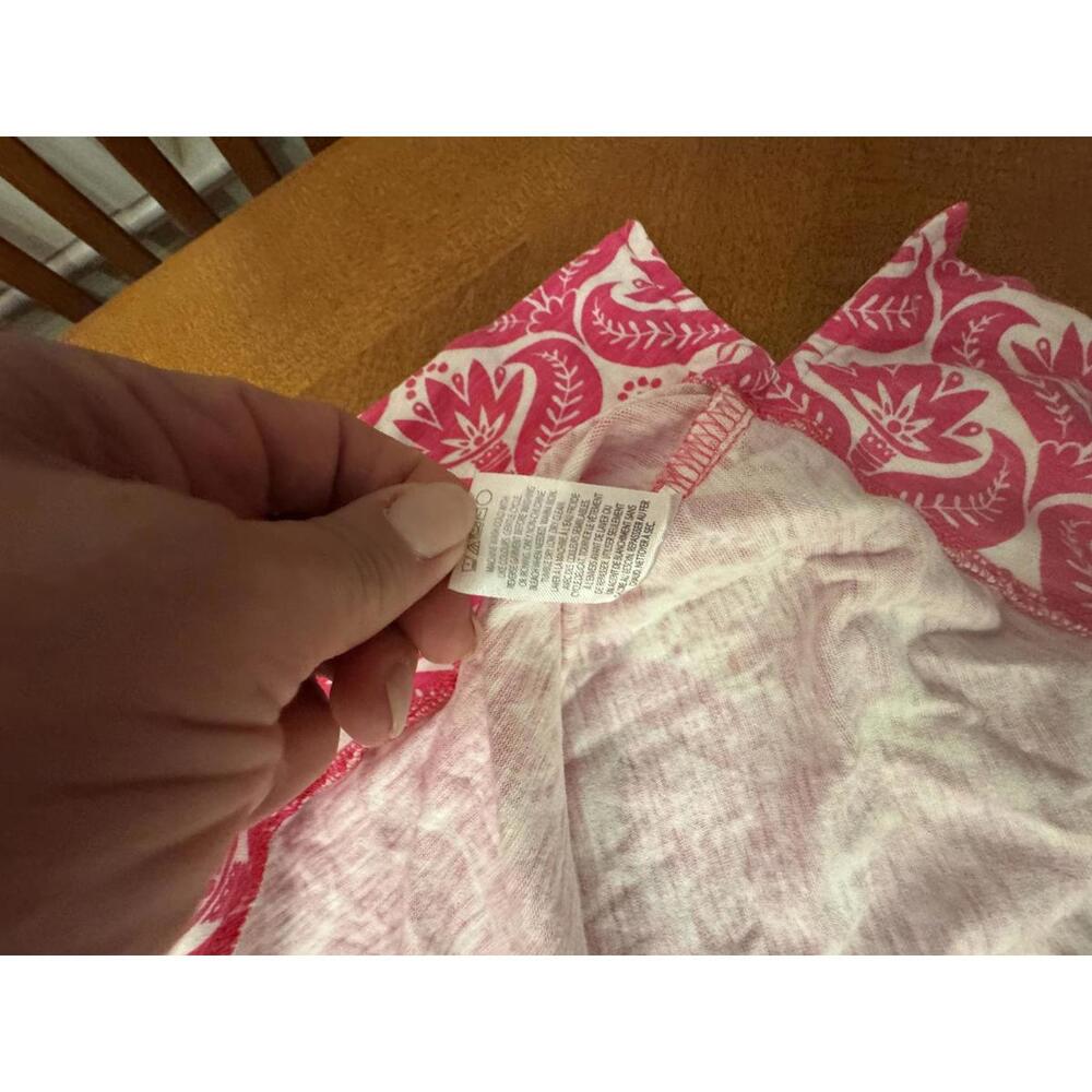 Pink and White Patterned Casual Dress with 3/4 Sleeves - Picture 7 of 8